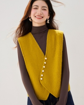 Breasted waistcoat France style coat for women