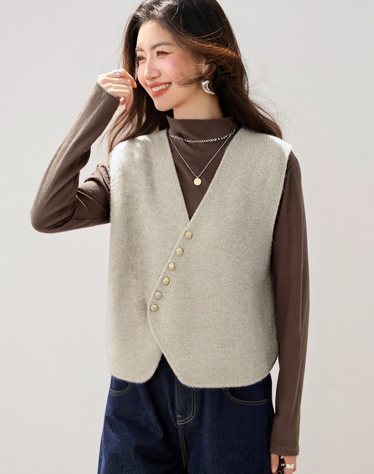 Breasted waistcoat France style coat for women