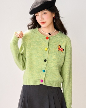 Buckle Western style winter coat show young colors cardigan