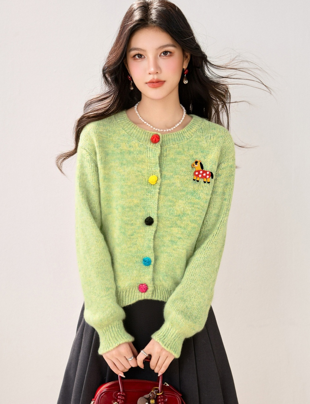 Buckle Western style winter coat show young colors cardigan