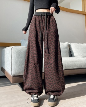Cashmere winter casual pants loose wear wide leg pants