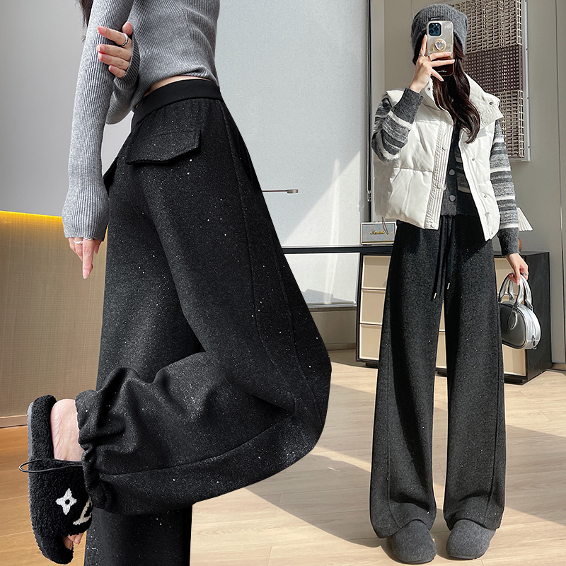 Banana pants screw thread wide leg pants for women