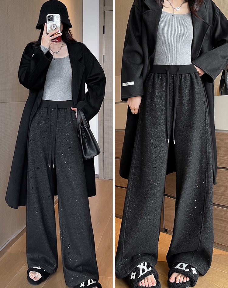 Banana pants screw thread wide leg pants for women