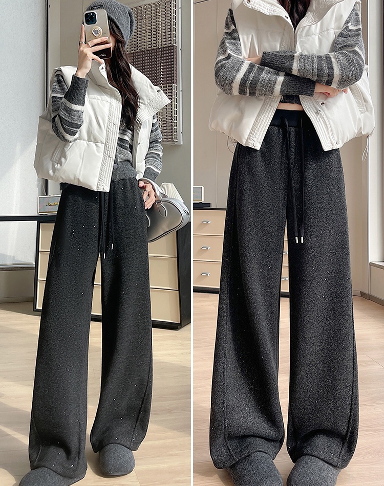 Banana pants screw thread wide leg pants for women