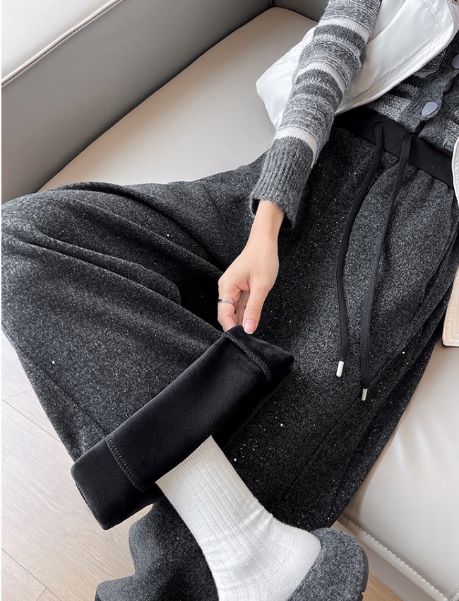 Banana pants screw thread wide leg pants for women