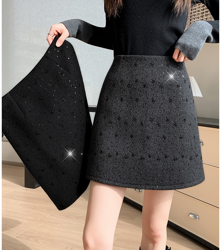 Beading short skirt autumn and winter skirt for women