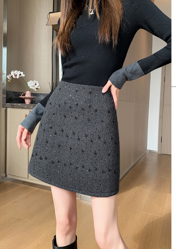 Beading short skirt autumn and winter skirt for women