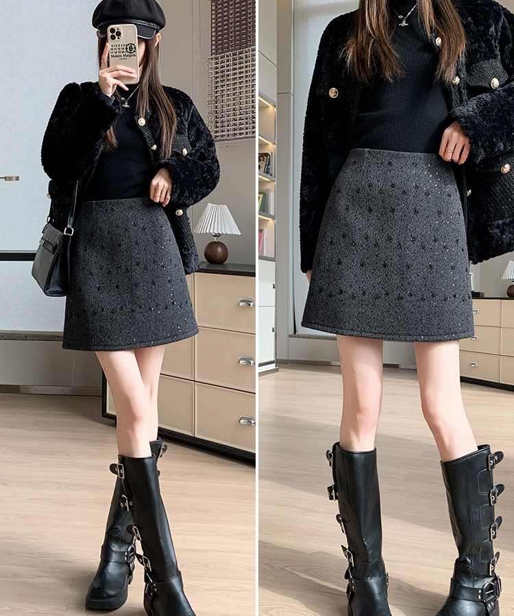 Beading short skirt autumn and winter skirt for women