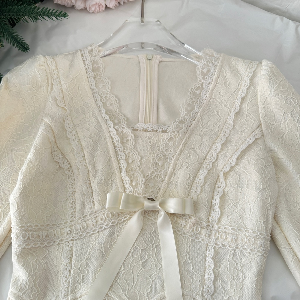 Lace enticement Sexy underwear pinched waist France style dress