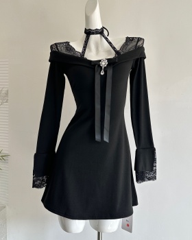 Autumn and winter knitted christmas party dress