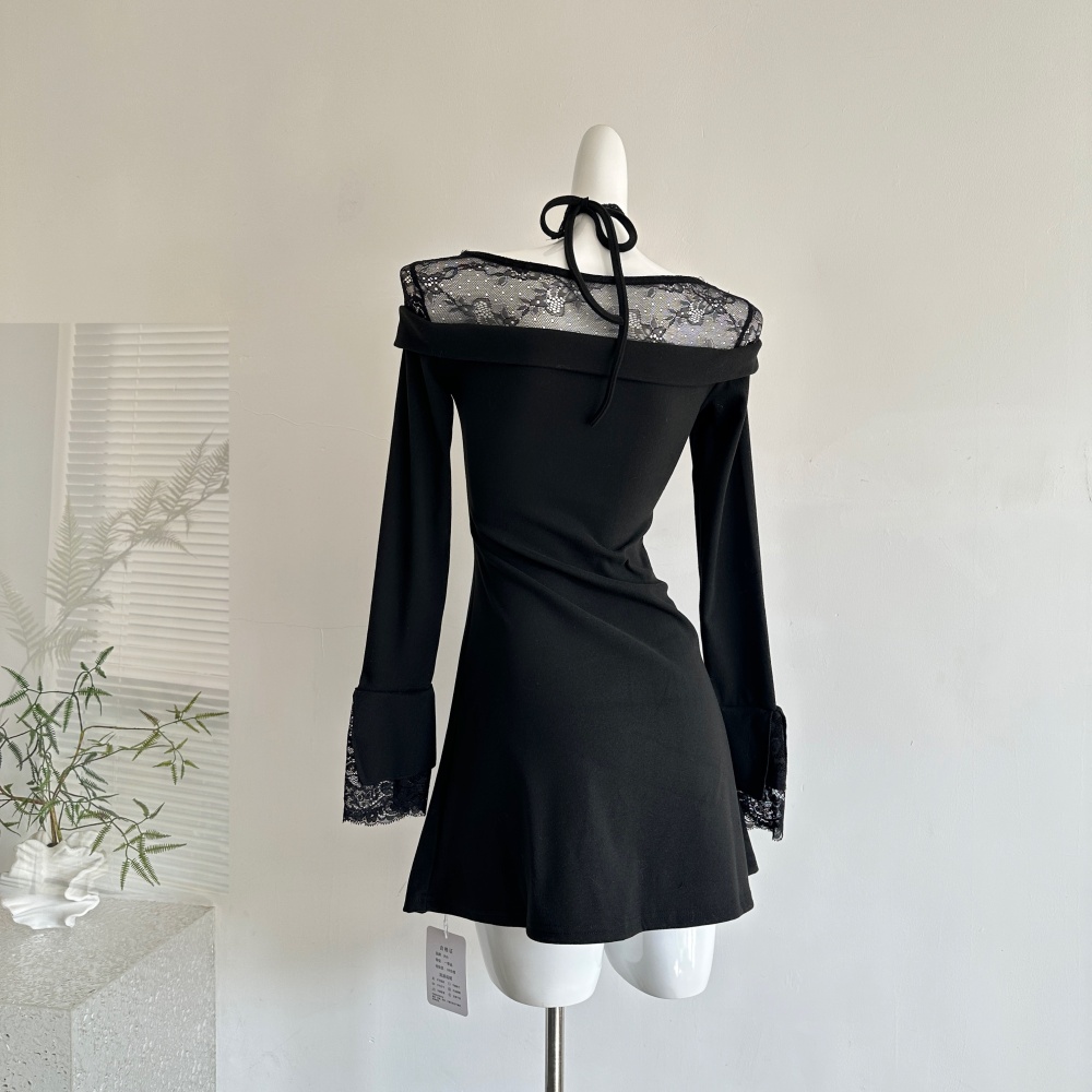 Autumn and winter knitted christmas party dress