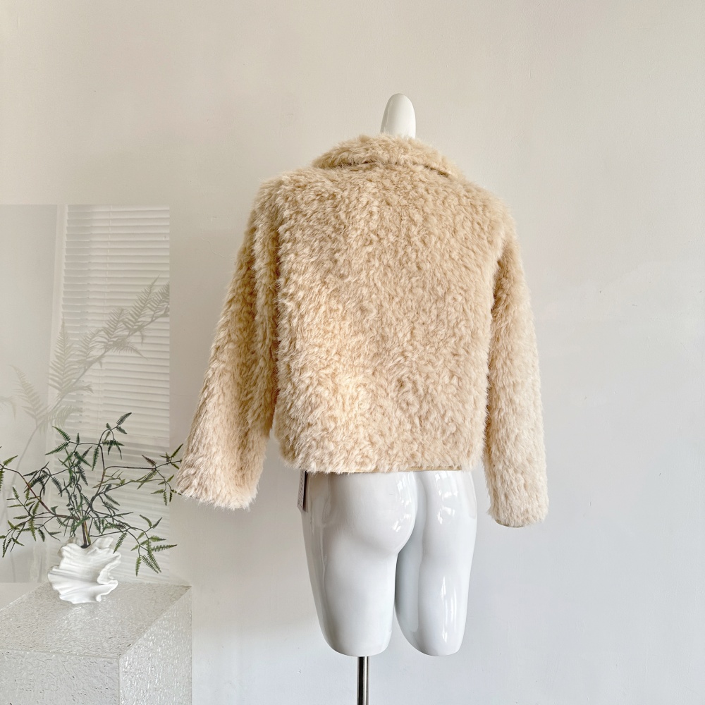 Autumn and winter lamb fur bandage cotton jacket