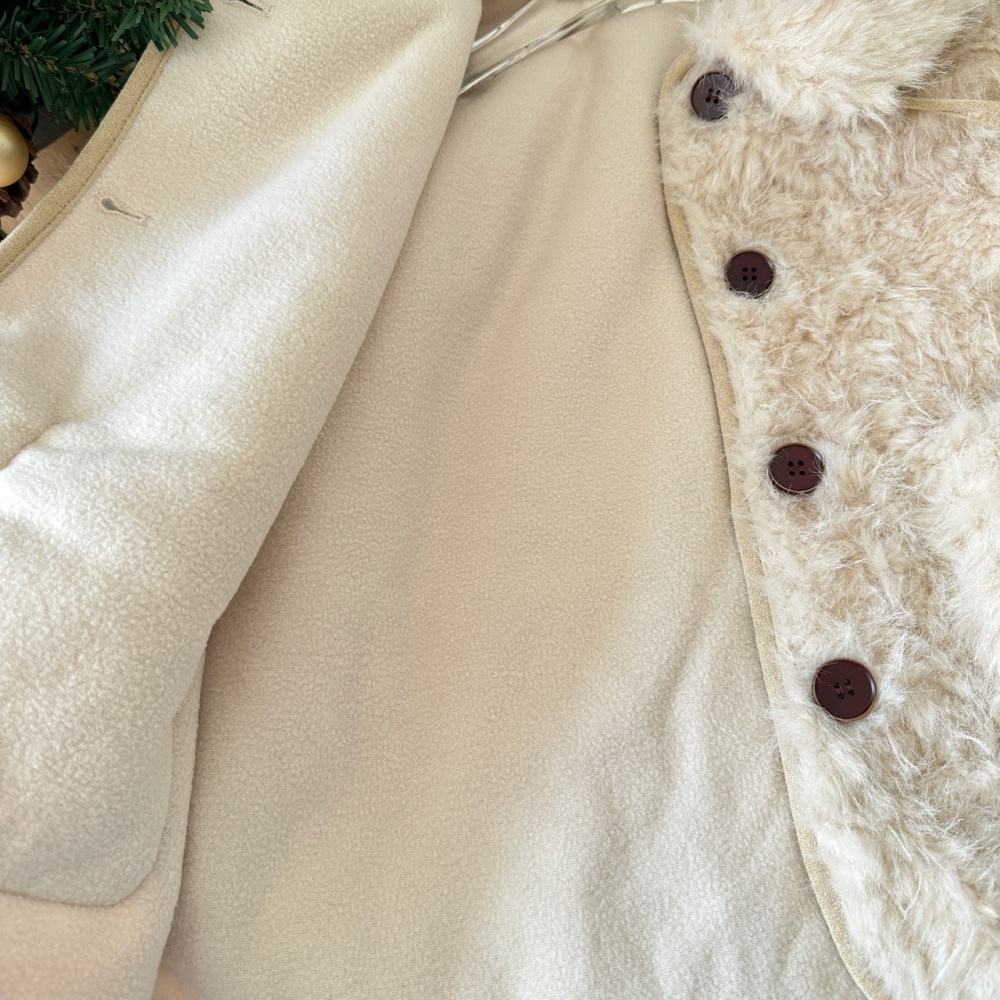 Autumn and winter lamb fur bandage cotton jacket