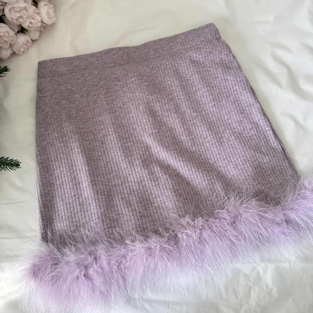 Slim niche short skirt enticement autumn and winter tops a set