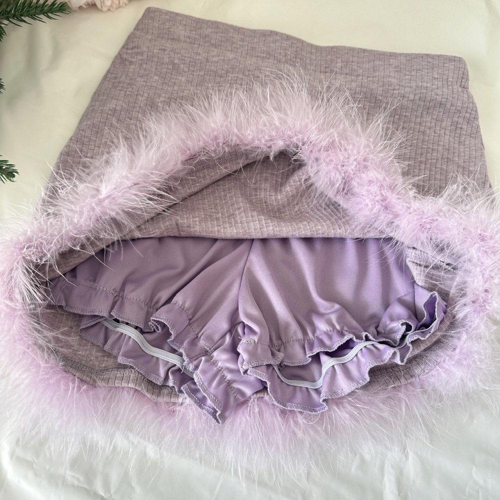 Slim niche short skirt enticement autumn and winter tops a set