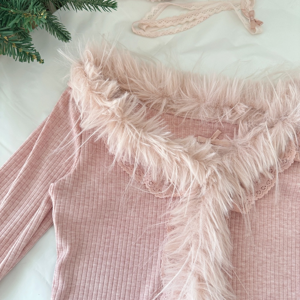 Enticement slim short skirt autumn and winter tops a set