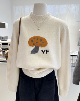 Pullover half high collar sweater autumn and winter tops