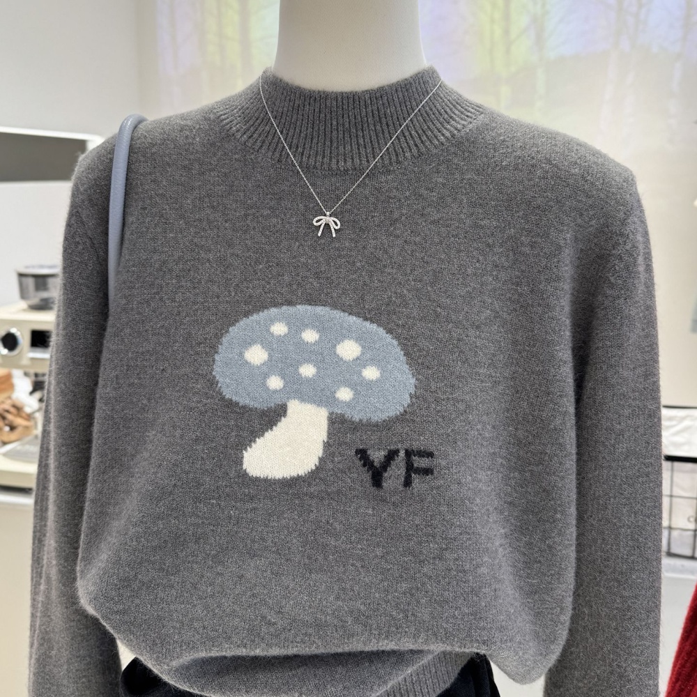 Pullover half high collar sweater autumn and winter tops