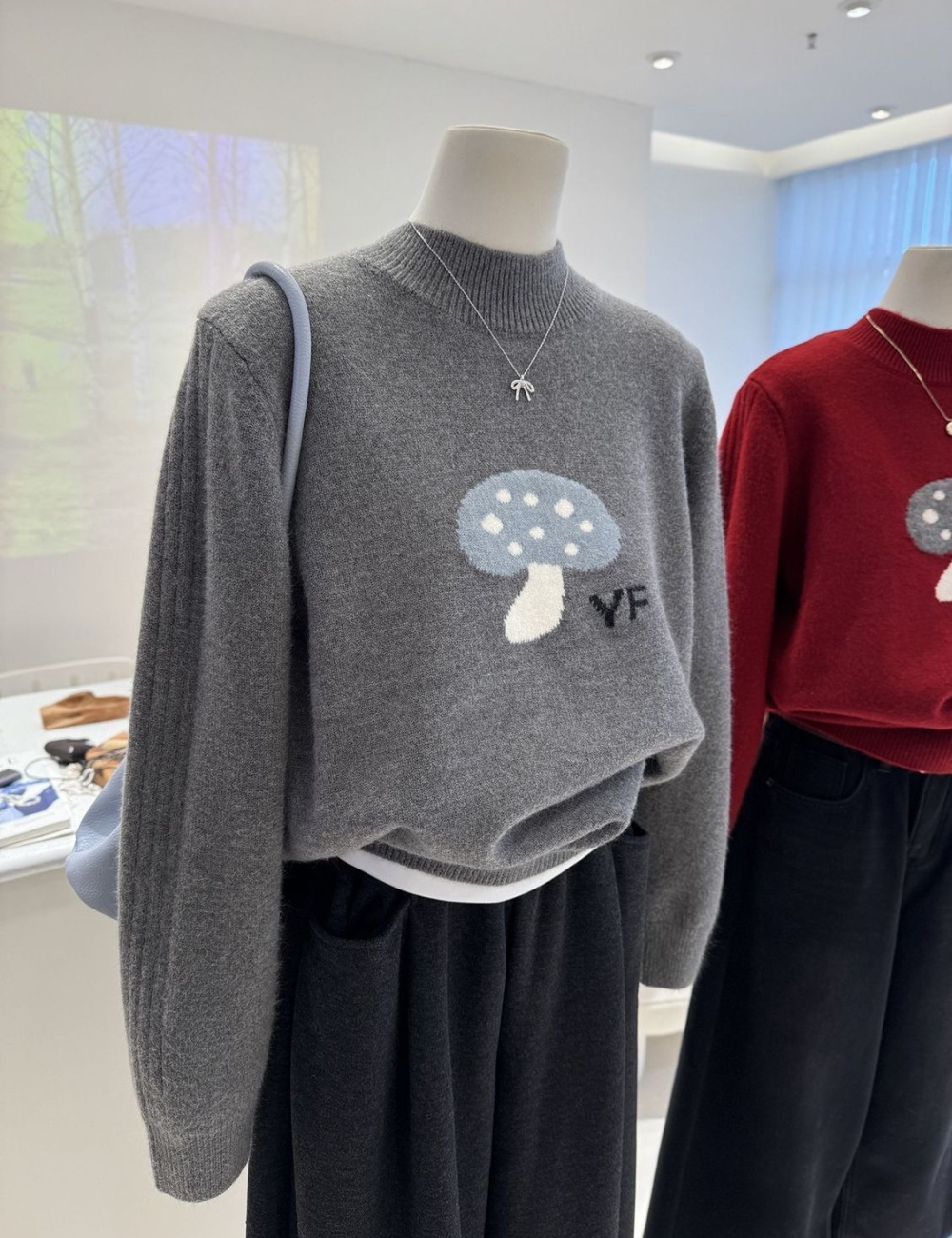 Pullover half high collar sweater autumn and winter tops