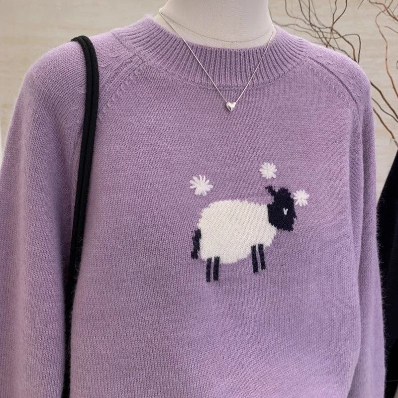 Cashmere unique sweater sweet cartoon tops for women