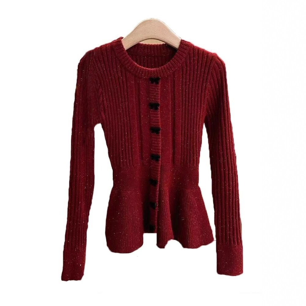 Autumn and winter large yard sweater red tops for women