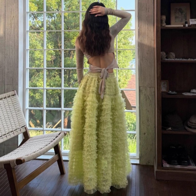 Multilayer beautiful lady dress gauze show young puff skirt