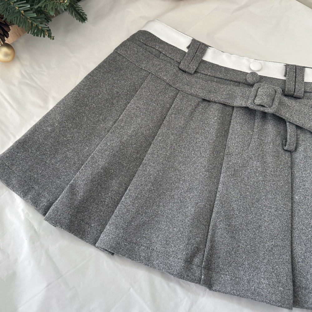 Twist gray shiny sweater lace pinched waist tops a set