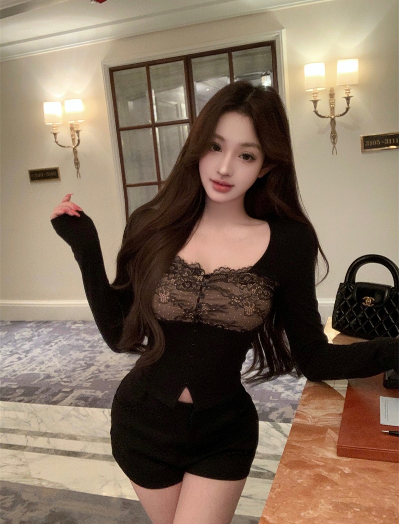 Long sleeve splice sweater fever tops for women