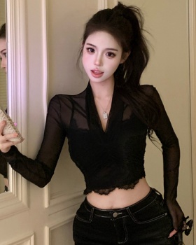 Sling inside the ride T-shirt V-neck gauze vest 2pcs set