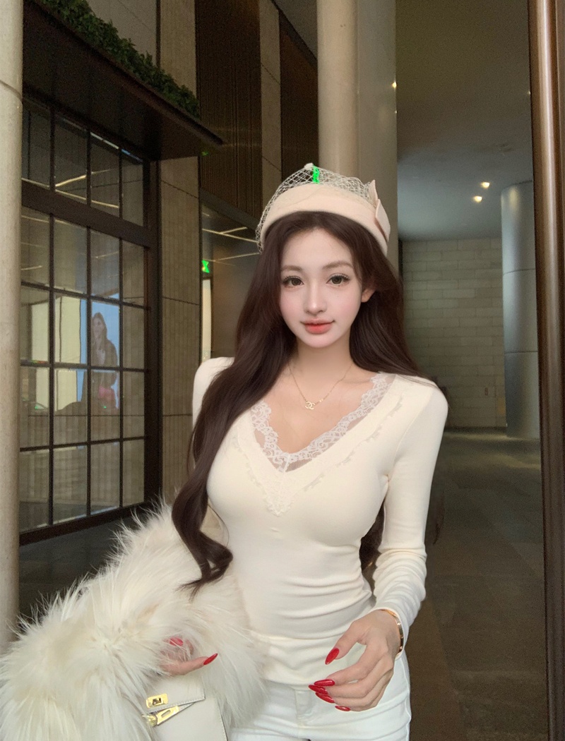 Inside the ride long sleeve with chest pad lace tops