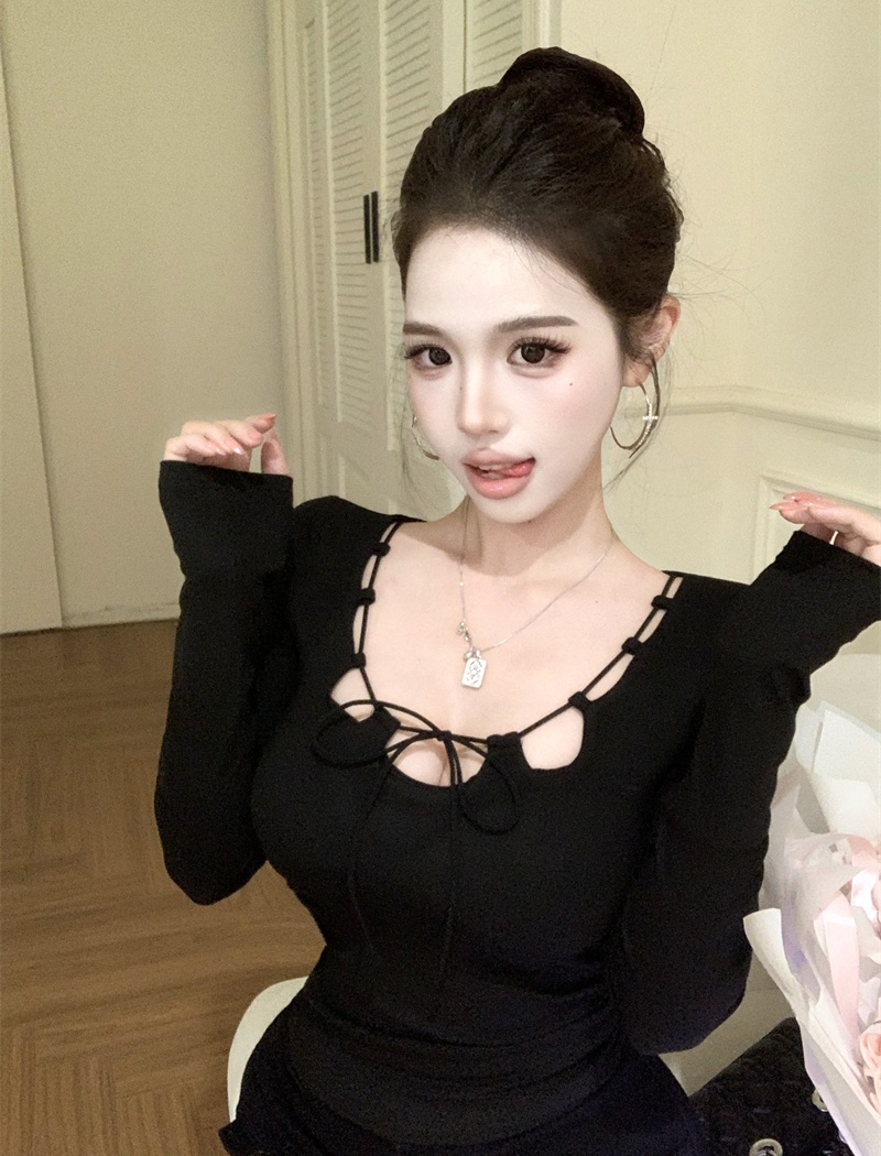 Bottoming waist straps sexy hollow slim tops