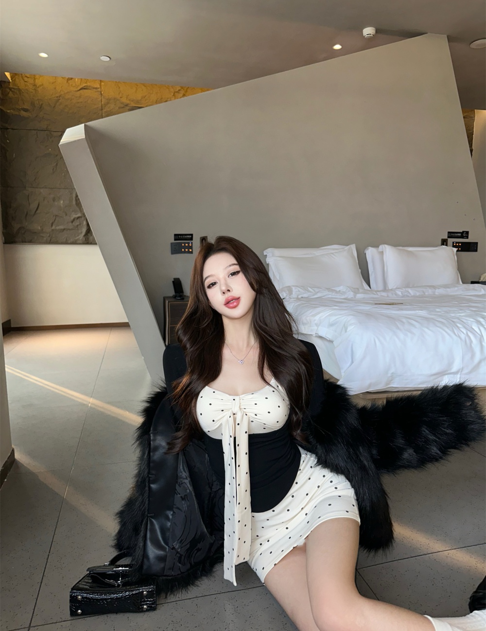 Plus velvet dress T-shirt 2pcs set for women