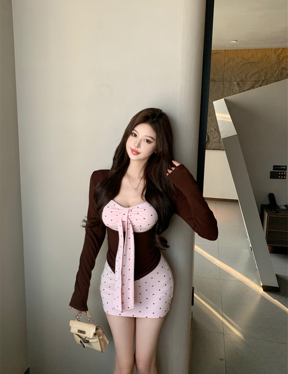 Plus velvet dress T-shirt 2pcs set for women