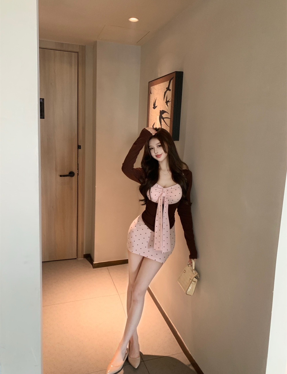 Plus velvet dress T-shirt 2pcs set for women