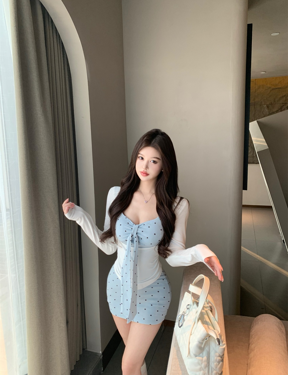 Plus velvet dress T-shirt 2pcs set for women