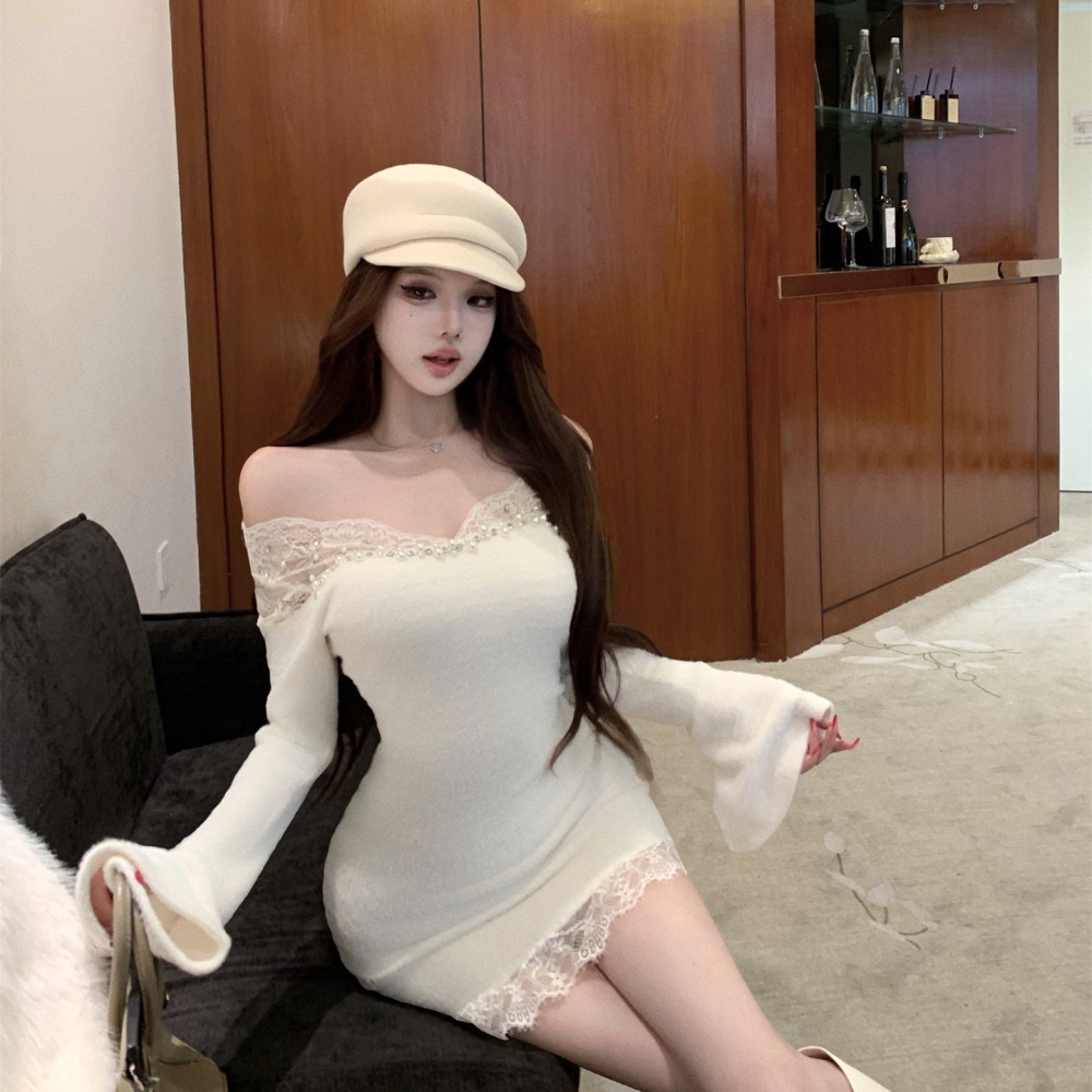 Splice sexy package hip autumn and winter dress for women
