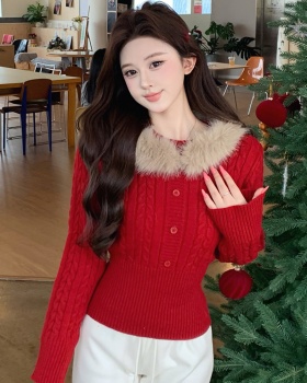 Thermal sweater retro small shirt for women