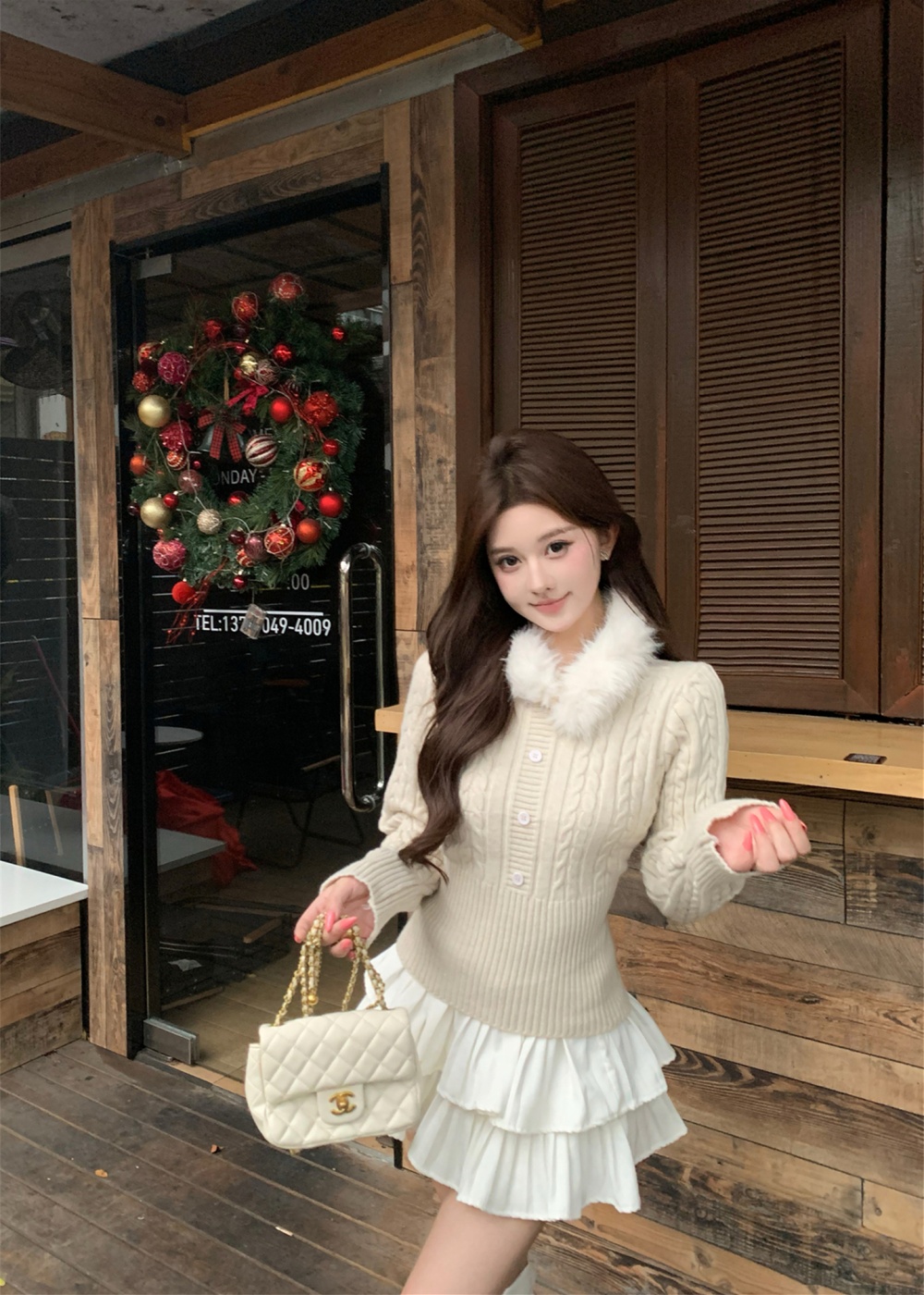 Thermal sweater retro small shirt for women