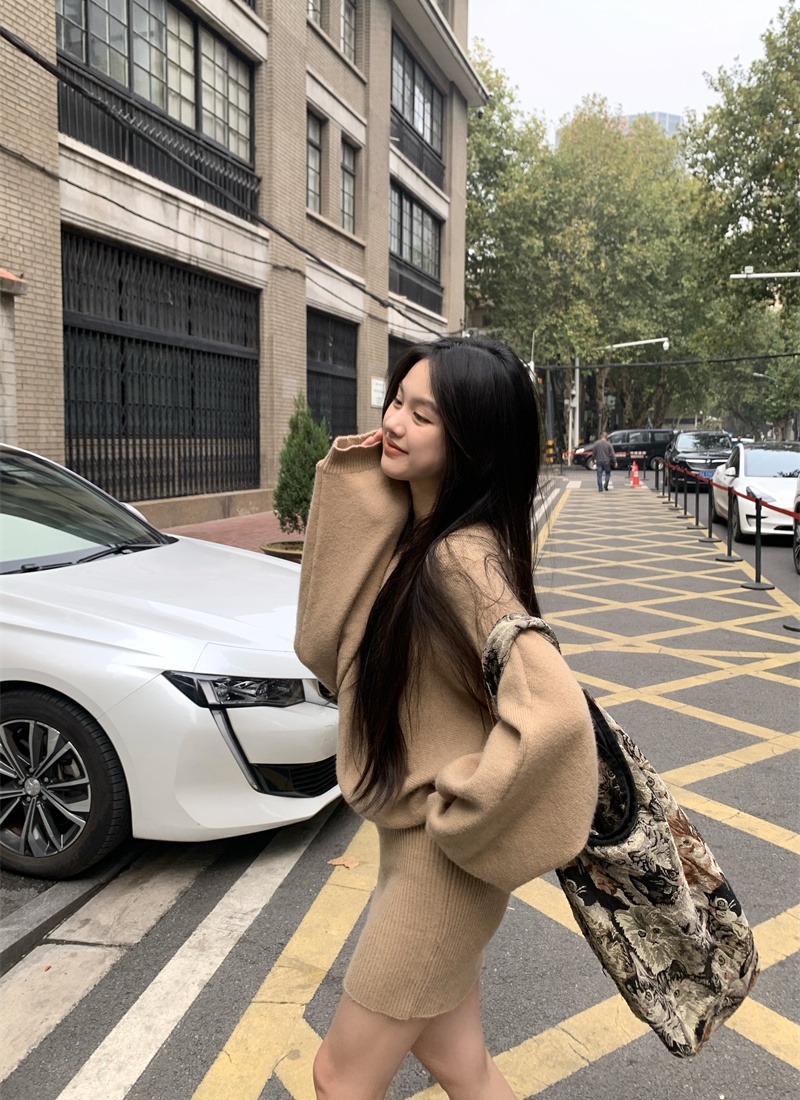 Autumn and winter sweater Western style dress for women