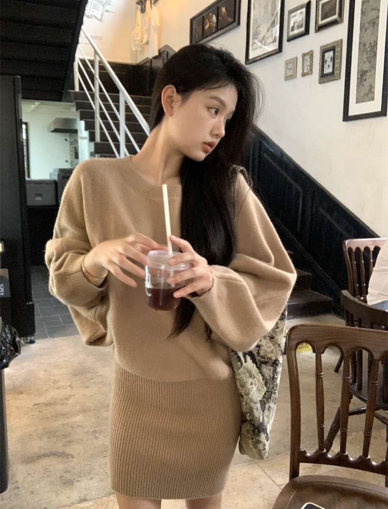 Autumn and winter sweater Western style dress for women