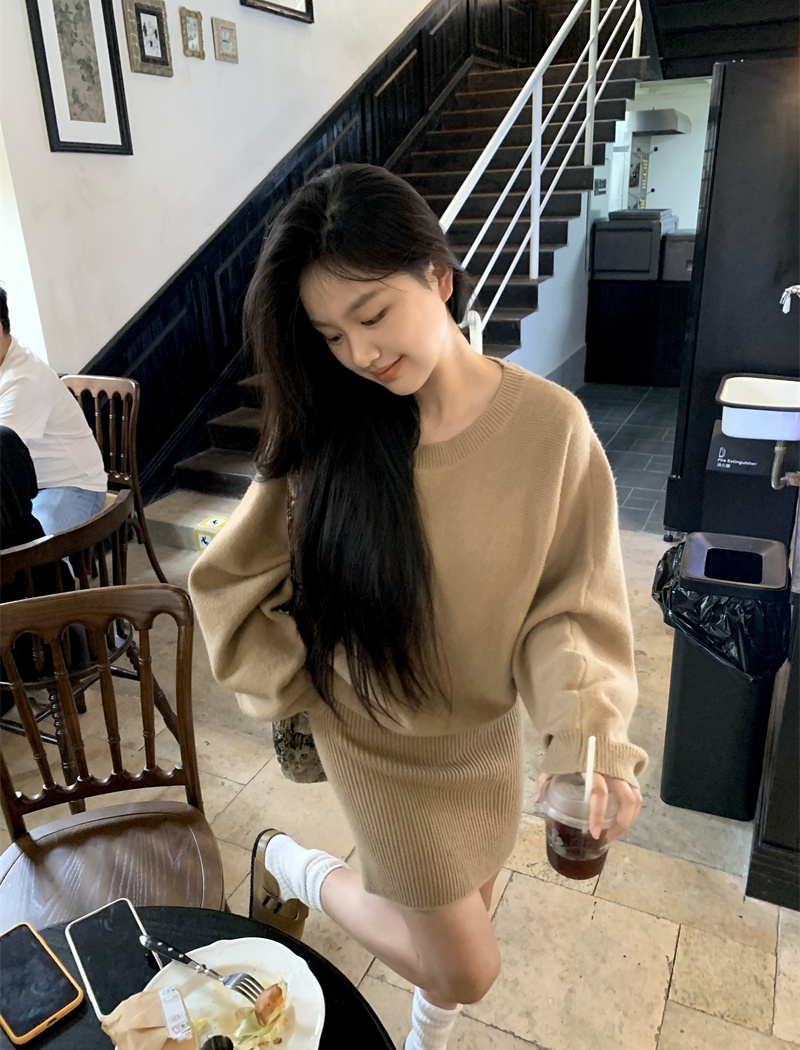 Autumn and winter sweater Western style dress for women