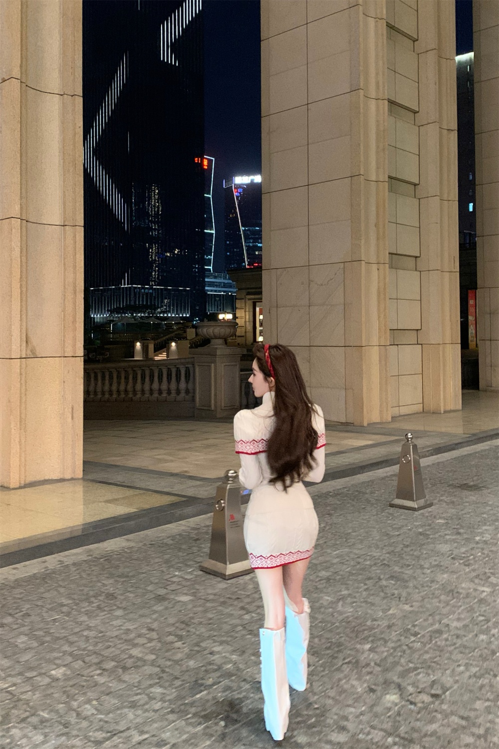 Autumn and winter knitted fashion christmas dress 3pcs set