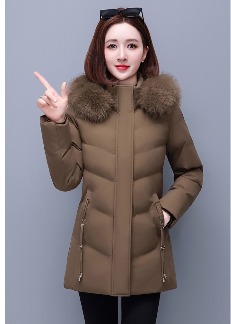 Middle-aged plus velvet cotton coat winter coat for women