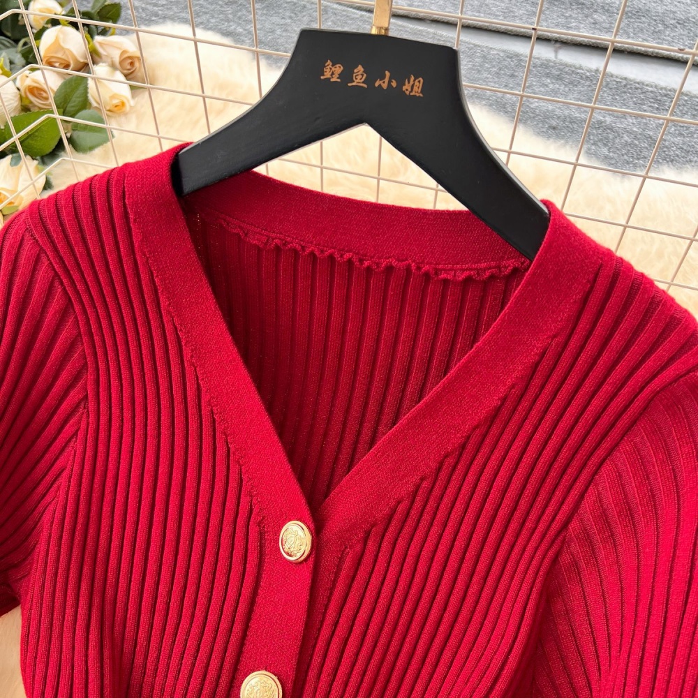 High waist trumpet sleeves skirt mermaid knitted tops a set