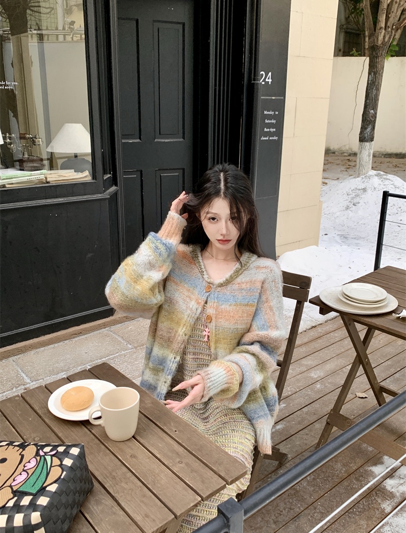 Colors autumn and winter coat tie dye sweater