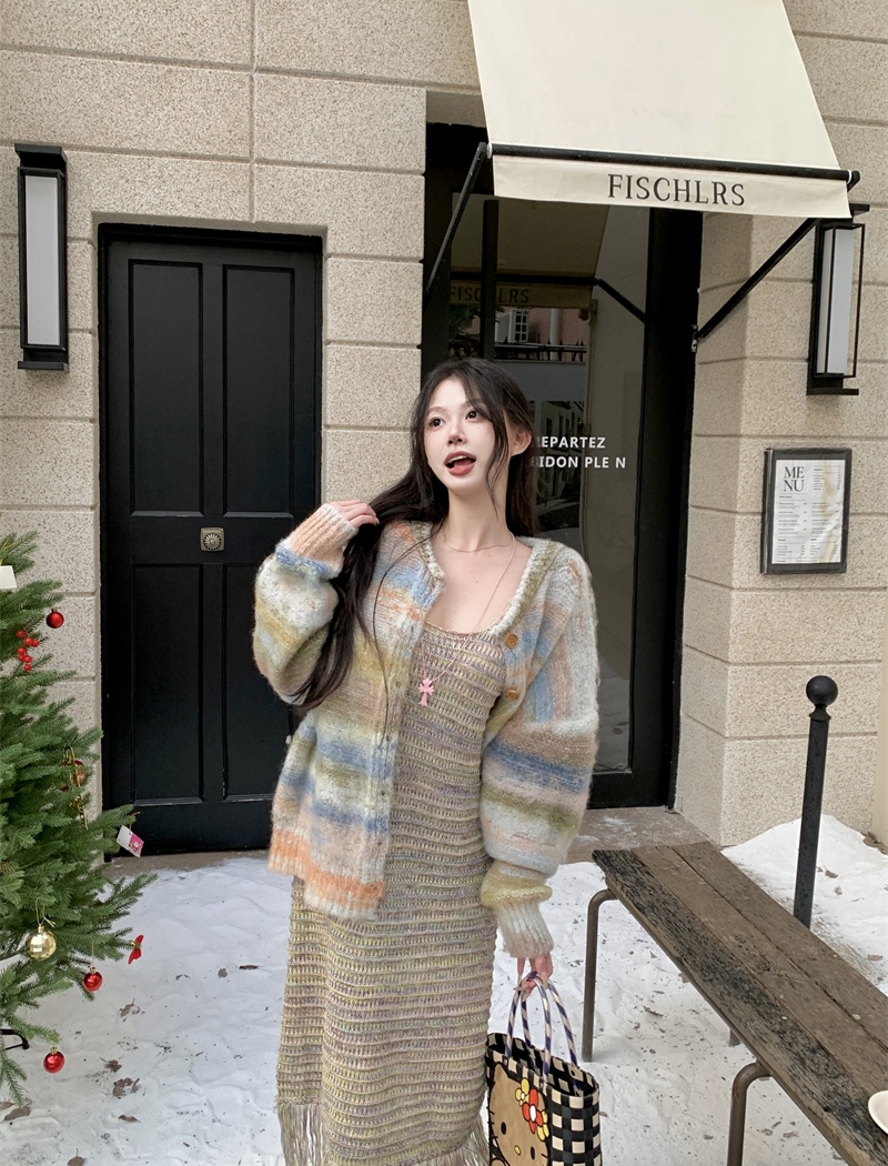 Colors autumn and winter coat tie dye sweater