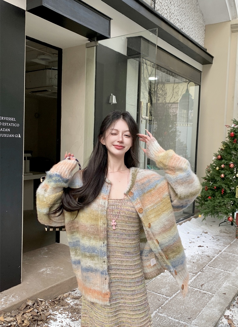 Tassels sweater strap dress 2pcs set for women