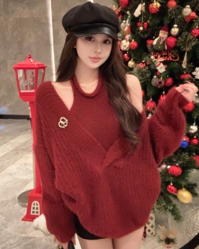 Unique lazy sweater outside the ride vest 2pcs set