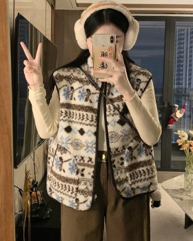 Lambs wool Korean style coat retro lamb fur waistcoat