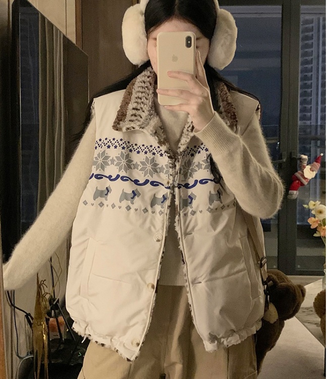 Winter lamb fur waistcoat wear thick coat